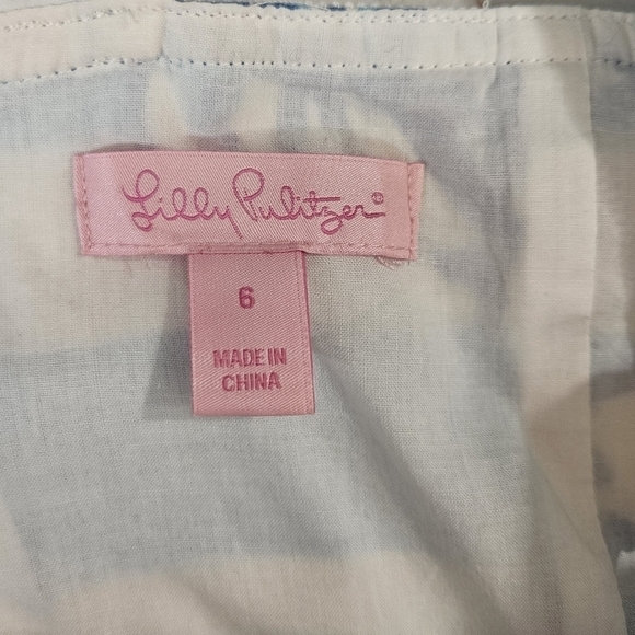 Lilly Pulitzer Shorely Blue Striped Sandrine Fit & Flare Pearl Lined Dress - Picture 6 of 8